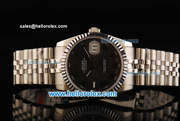 Rolex Datejust Swiss ETA 2836 Automatic Movement Steel Case with Green Roman Numerals and Steel Strap - Click Image to Close